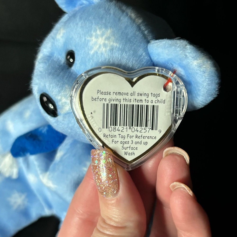Ty Blue Snowflake Plush Bear - Picture 6 of 8